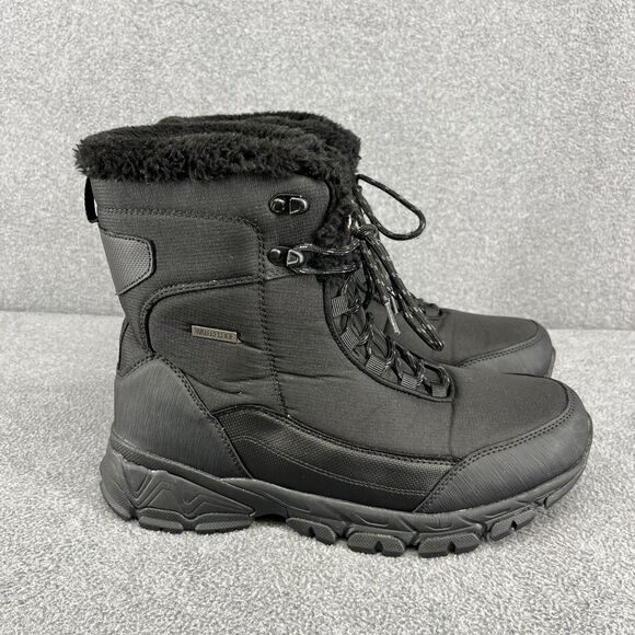 SHULOOK Hiking Boots Mens 9.5 Black Waterproof Mid Boots Non-Slip Comfortable - Picture 2 of 16